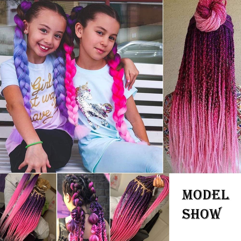 FH Wholesale Cheap Price Pre Stretched Synthetic Ombre Jumbo Hair Braiding Hair