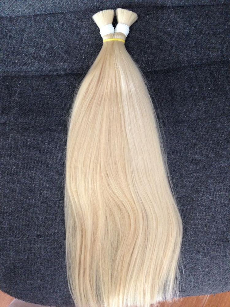 STRAIGHT BLONDE #613 #60 DOUBLE DRAWN 70CM NO SHORT HAIR NATURAL HUMAN HAIR EXTENSION
