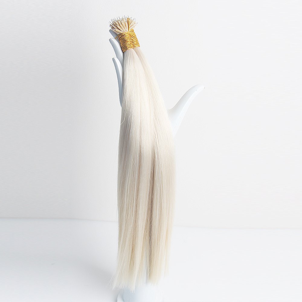 Wholesale Shedding Free Micro Nano Ring Tips Pure No Mixed White Blonde European Virgin Remy Human Hair Extensions Double Drawn