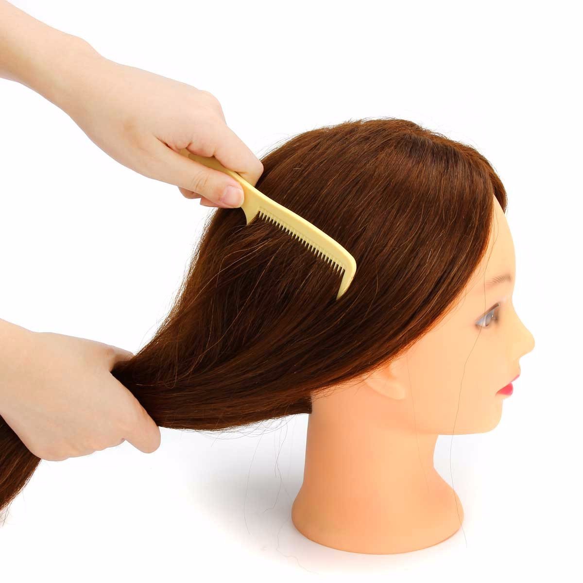 18 inch mixed 85% human hair training mannequin head apprentice haircut head model mannequin training head with human hair