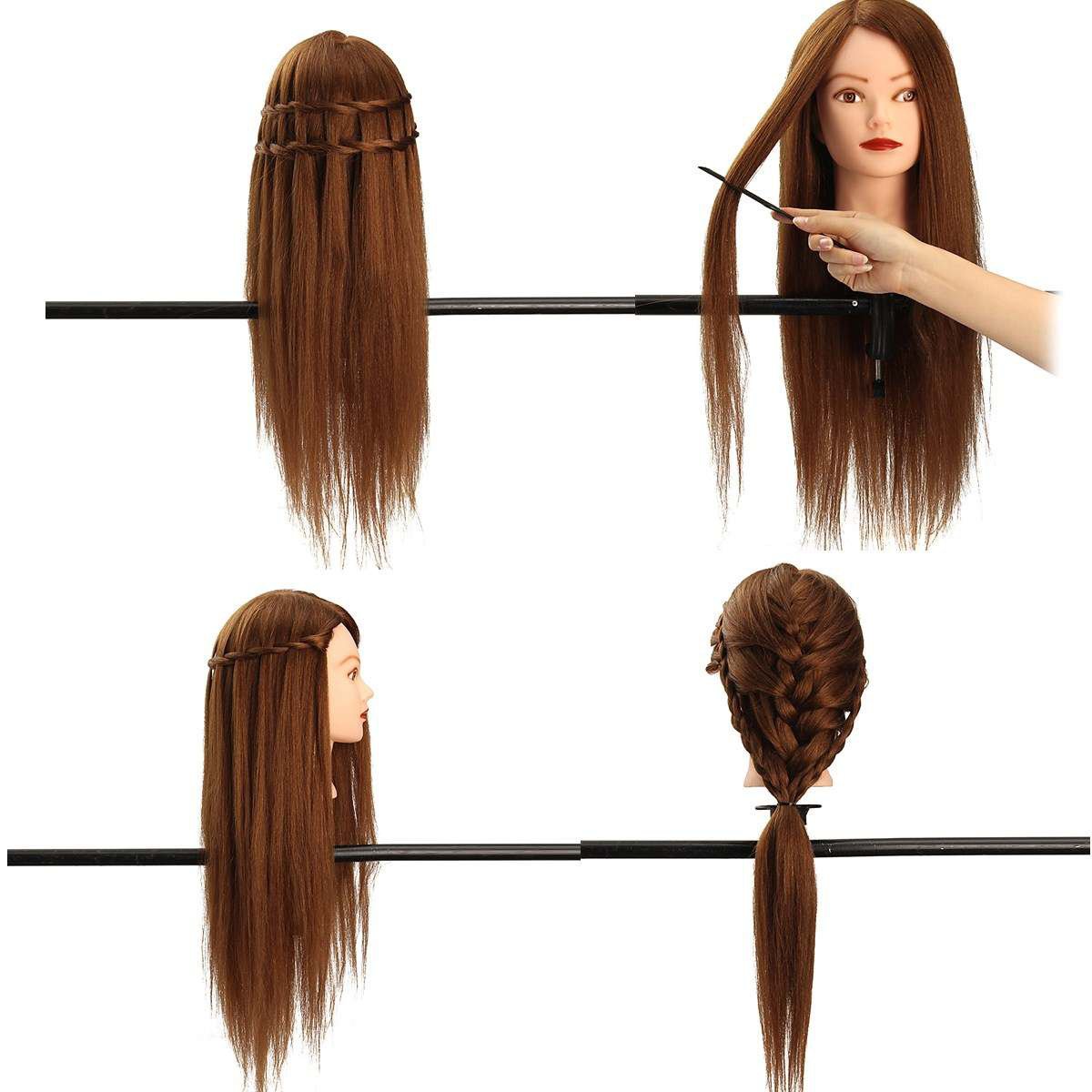 18 inch mixed 85% human hair training mannequin head apprentice haircut head model mannequin training head with human hair