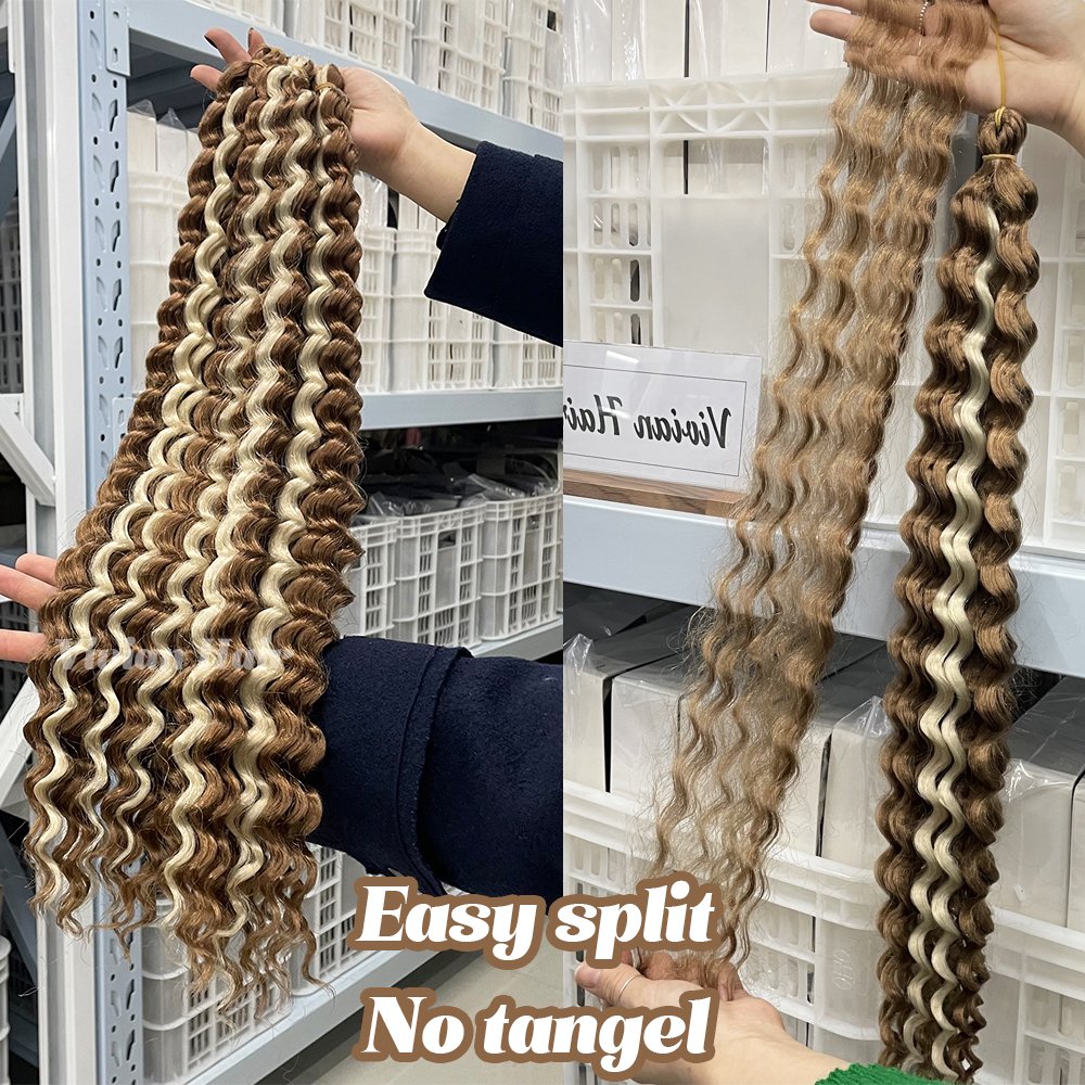 Wholesale 100% fiber 24inch deep twist braiding hair 100gram ombre colorful water wave passion twist crochet braids