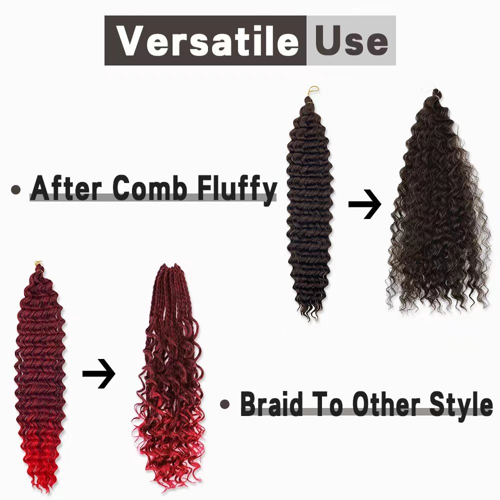 Wholesale 100% fiber 24inch deep twist braiding hair 100gram ombre colorful water wave passion twist crochet braids