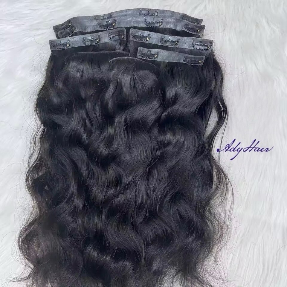Wholesale Clip in Hair Double Drawn 100% Raw Virgin Natural Remy Human Hair Clip In 100% Human Hair Extensions