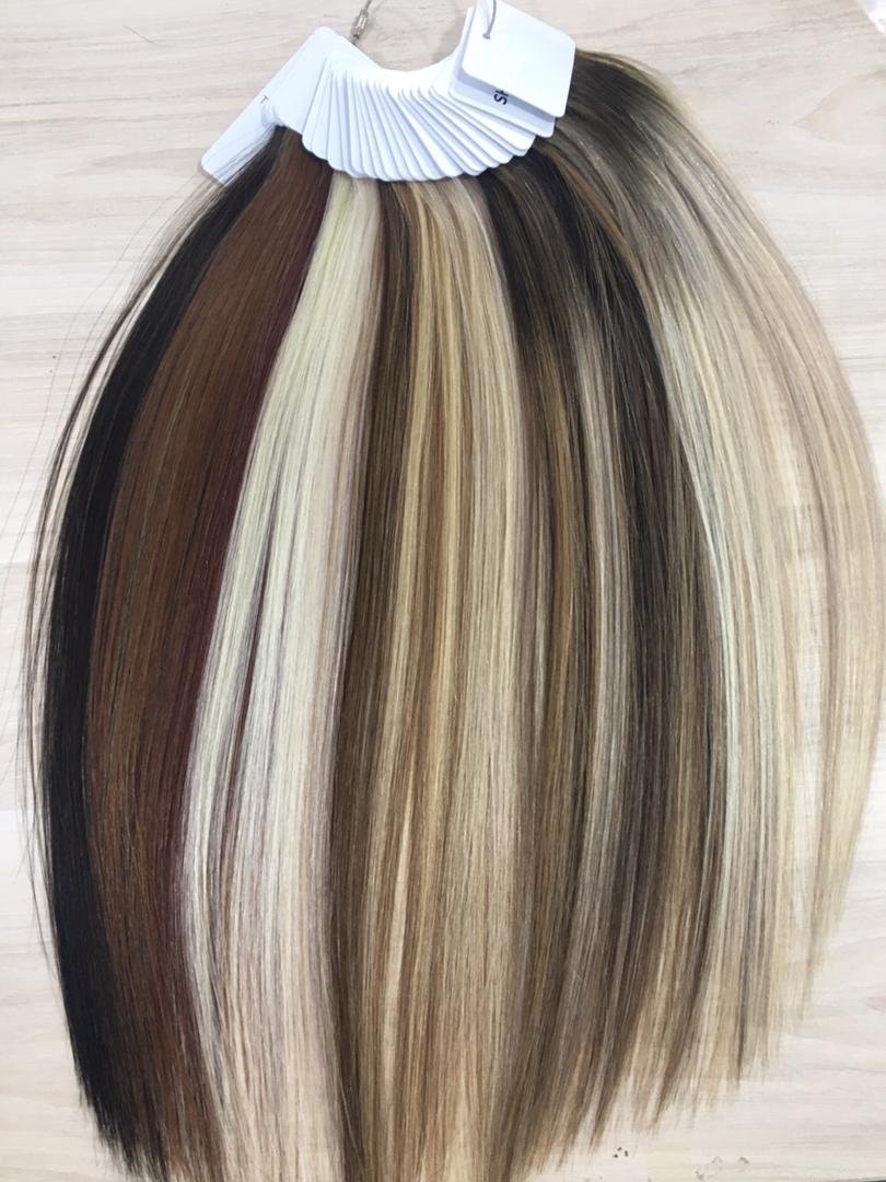Factory Wholesale Russian Human Hair Extensions Supplier Tag Ring Customized Color Ring Color Swatches with Logo Label