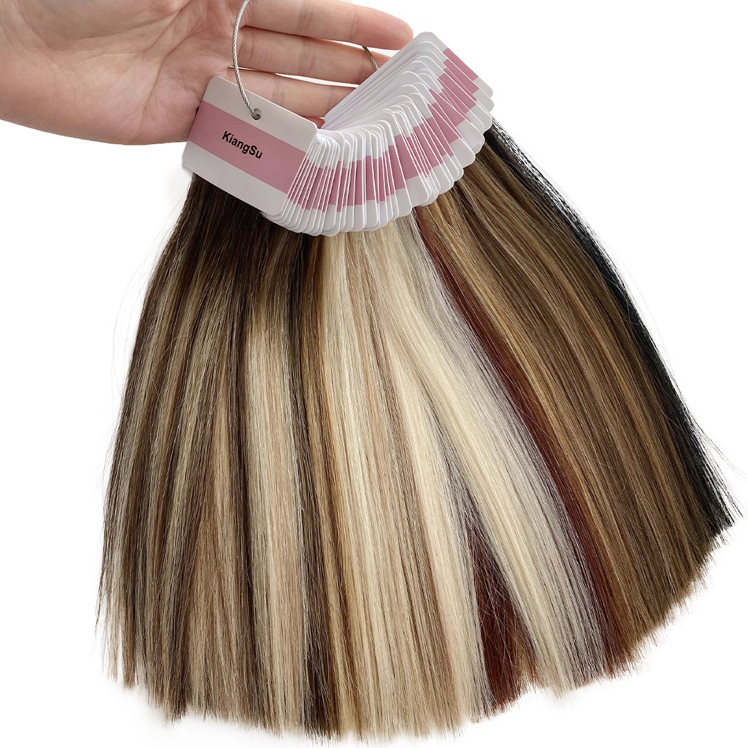 Factory Wholesale Russian Human Hair Extensions Supplier Tag Ring Customized Color Ring Color Swatches with Logo Label