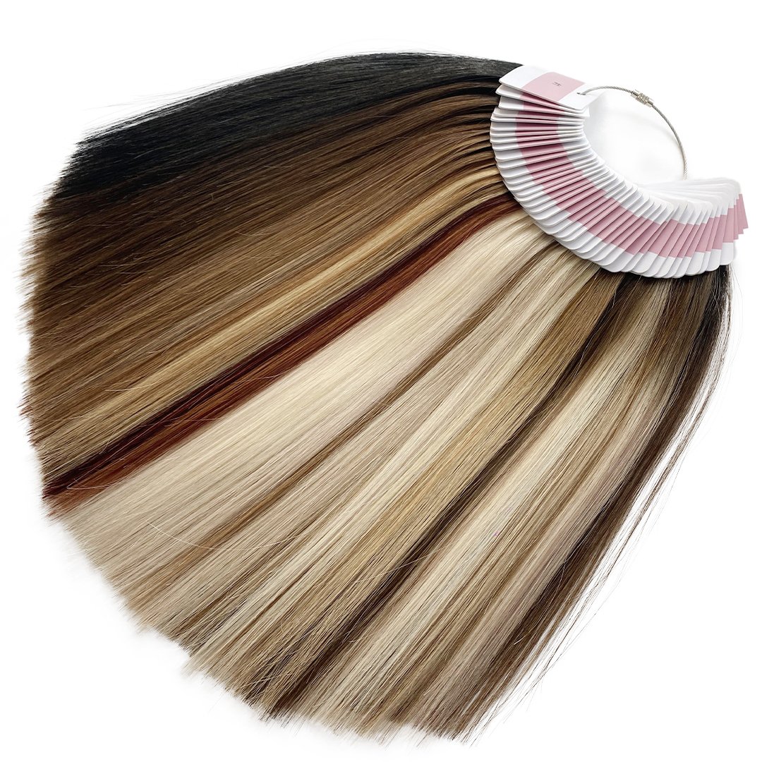 Factory Wholesale Russian Human Hair Extensions Supplier Tag Ring Customized Color Ring Color Swatches with Logo Label