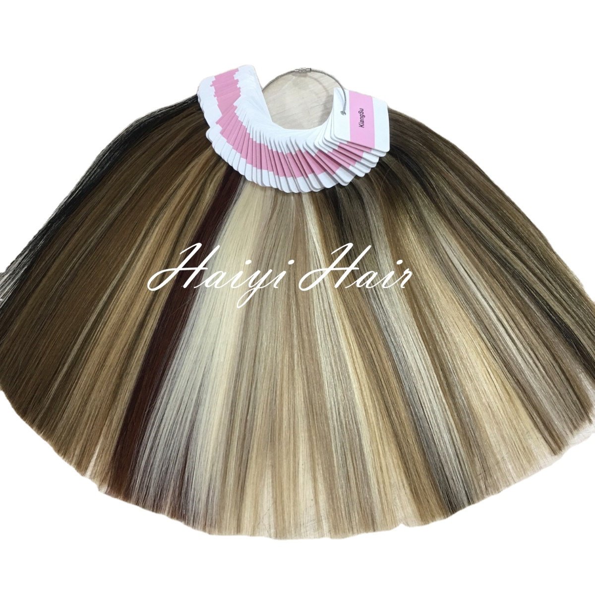 Factory Wholesale Russian Human Hair Extensions Supplier Tag Ring Customized Color Ring Color Swatches with Logo Label