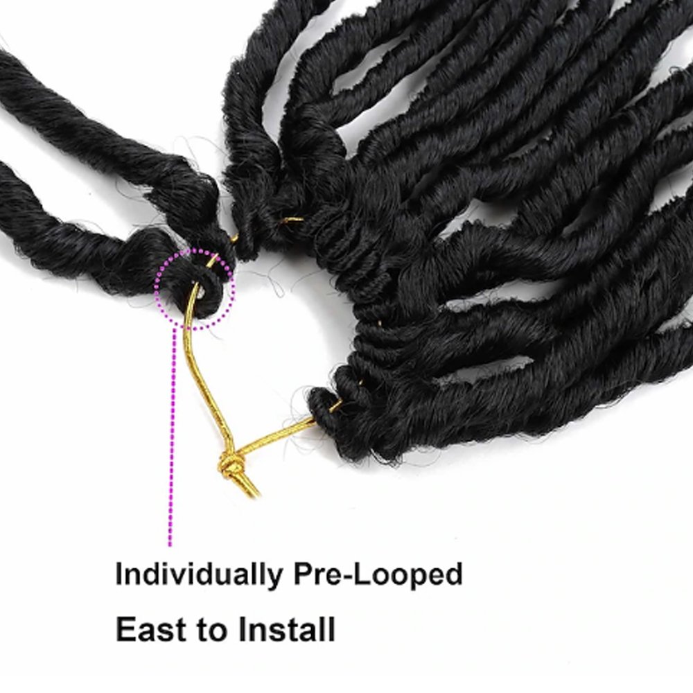 Deep Faux Locs Crochet Hair Soft Goddess Locs Crochet Braids Deep Wave Pre Looped Crochet Hair Extensions for Black Wome