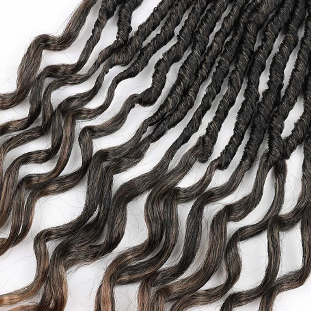 Deep Faux Locs Crochet Hair Soft Goddess Locs Crochet Braids Deep Wave Pre Looped Crochet Hair Extensions for Black Wome