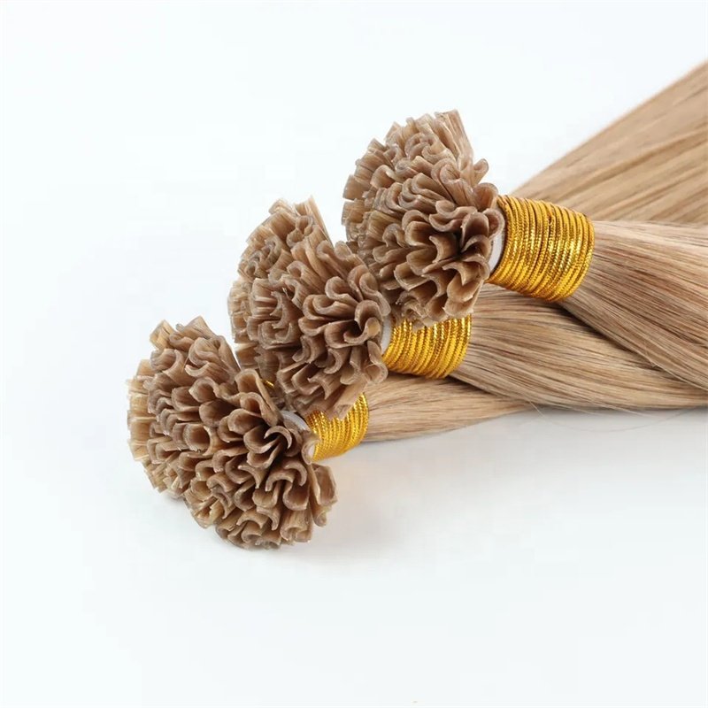 100% double drawn raw I/flat u tip keratin bonded human hair extensions european u tip hair extensions human hairs