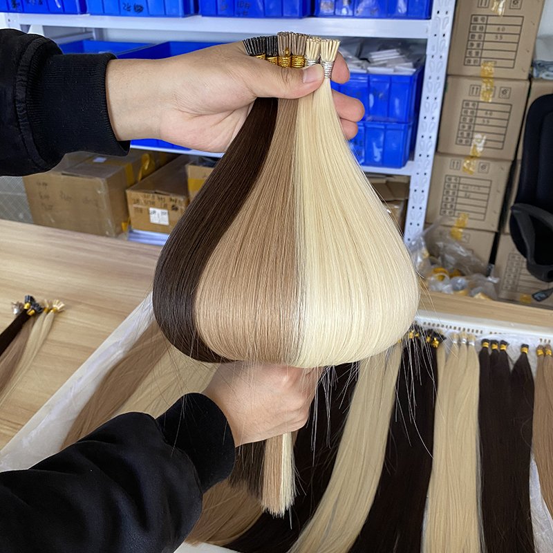 Best Quality Brazilian Blonde I Tip Hair Pre-Bonded Extension Human Hair