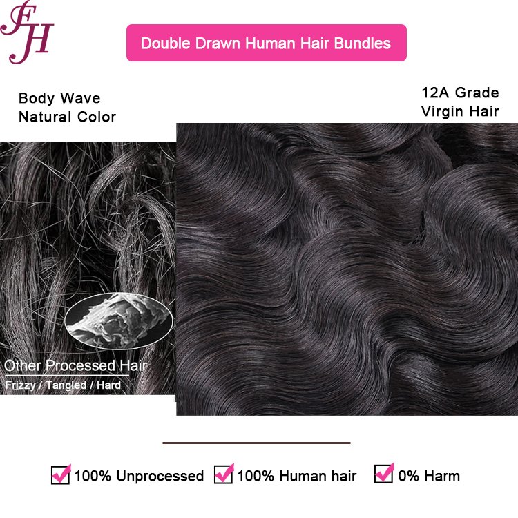 FH Wholesale Raw Hair Bundles Vendors Raw Vietnamese Cuticle Aligned Hair Weave Extensions 100% Human Hair Bundles