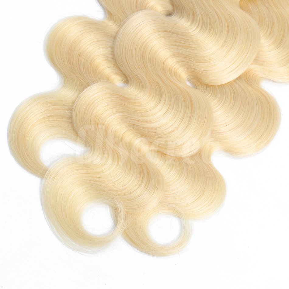 Ready To Ship 10A 613 Blonde Mink Brazilian Cuticle Aligned Remy Human Hair Extension Body Wave Double Weaving Bundles Vendors