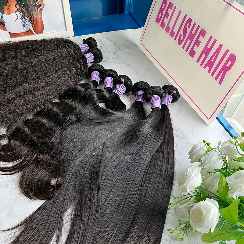 Bellishe 12A Real Virgin Vendor Raw Thick Double Drawn Human Hair Extensions Best Quality Body Wave Human Hair Bundles
