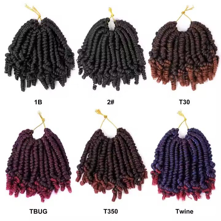 In Stock 6 Inch Short Bomb Passion Twists Crochet Jerry Curl Synthetic Braiding Hair Extension Bob Spring Twist styles Hair