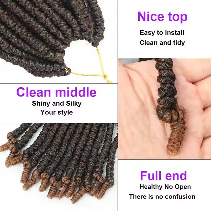 In Stock 6 Inch Short Bomb Passion Twists Crochet Jerry Curl Synthetic Braiding Hair Extension Bob Spring Twist styles Hair