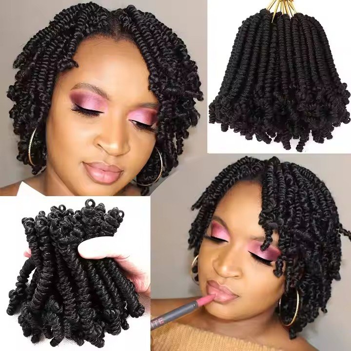 In Stock 6 Inch Short Bomb Passion Twists Crochet Jerry Curl Synthetic Braiding Hair Extension Bob Spring Twist styles Hair