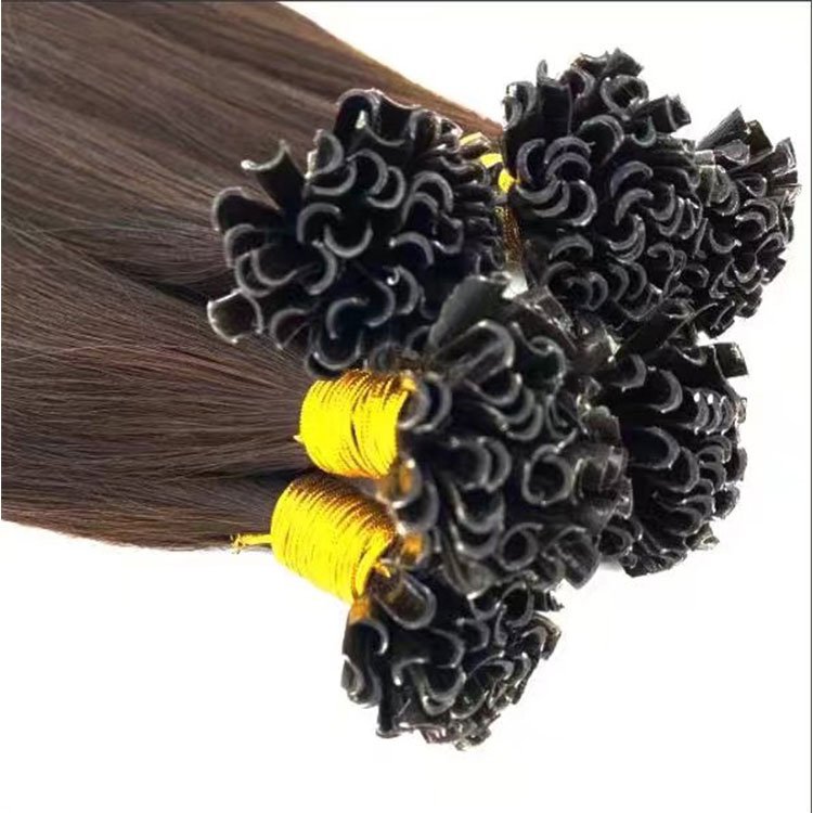 Wholesale Custom Double drawn 100% natural human hair black straight high quality raw virgin hair cuticle U tip hair extensions
