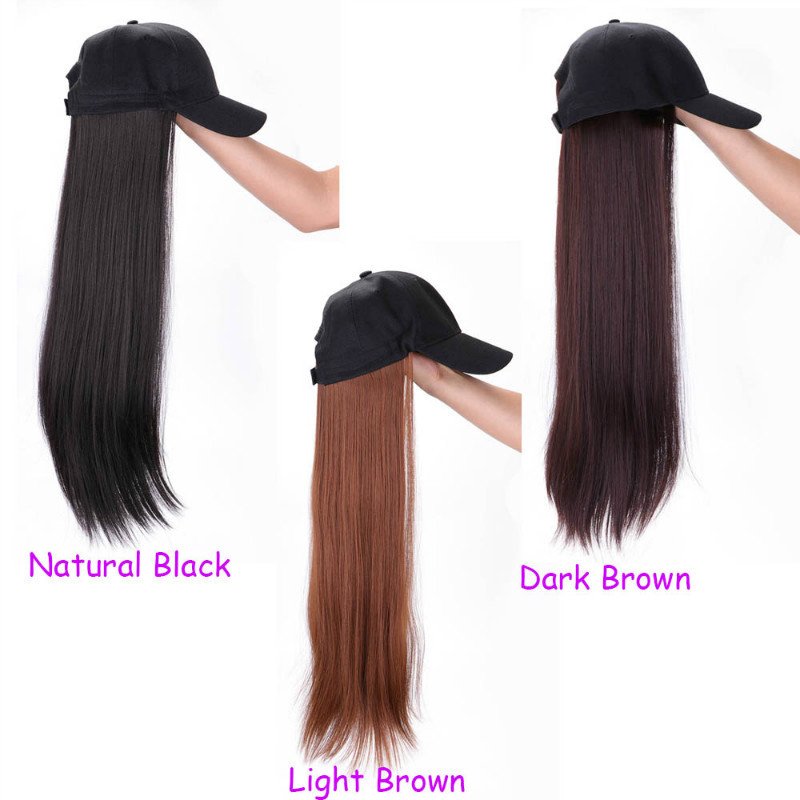 Cheap High Quality Synthetic Hair Baseball Hat Wig Fashion Bob Synthetic Hair Hat Wigs