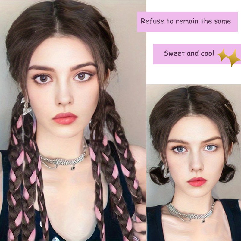 Boxing Ponytail Colorful Synthetic Twist Kids Braiding Hair Three Or Four Strand Braid Ponytail