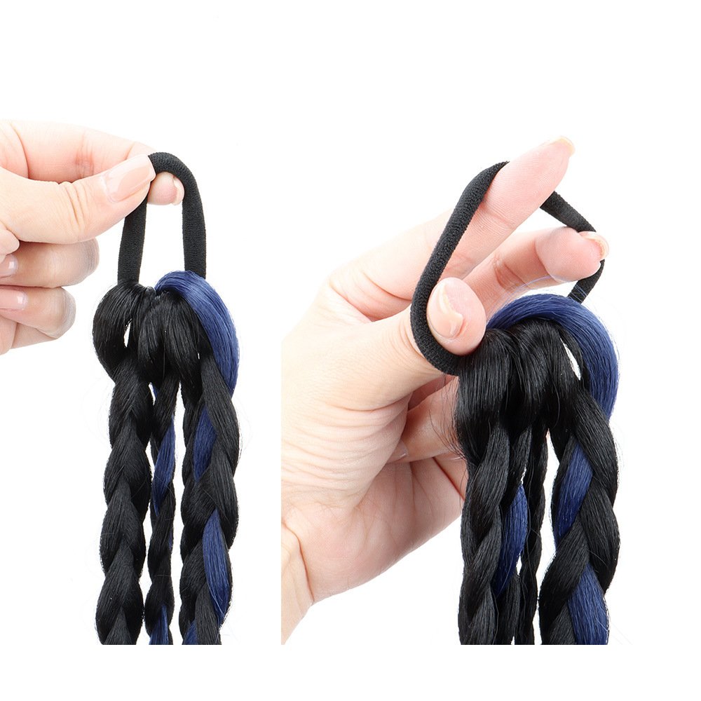 Boxing Ponytail Colorful Synthetic Twist Kids Braiding Hair Three Or Four Strand Braid Ponytail