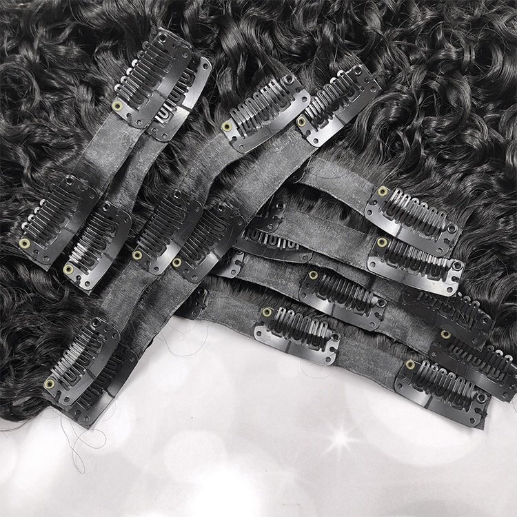 Russian real human hair 4a 4b 4c kinky curly clip in 100% remy kinky coily human 3b 3c clip ins hair extension 120g