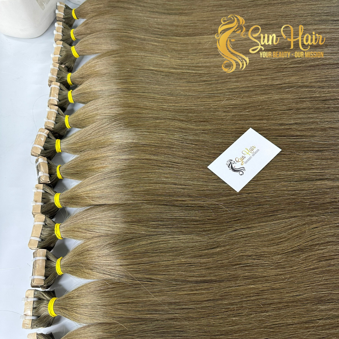 Tape in Hair Extensions Real Human Hair Dark Brown 100% Remy Human Hair Extensions Silky Straight High Quality