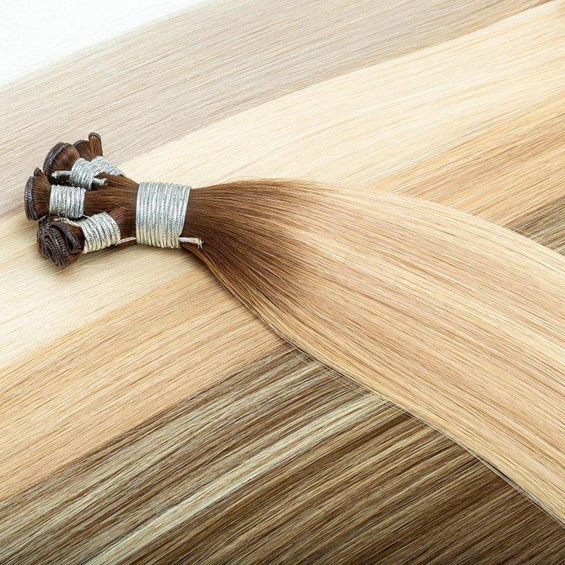 LeShine Top Quality Super Thin Hand Tied Weft Invisible Weft Russian Hair Genius Weft Extension