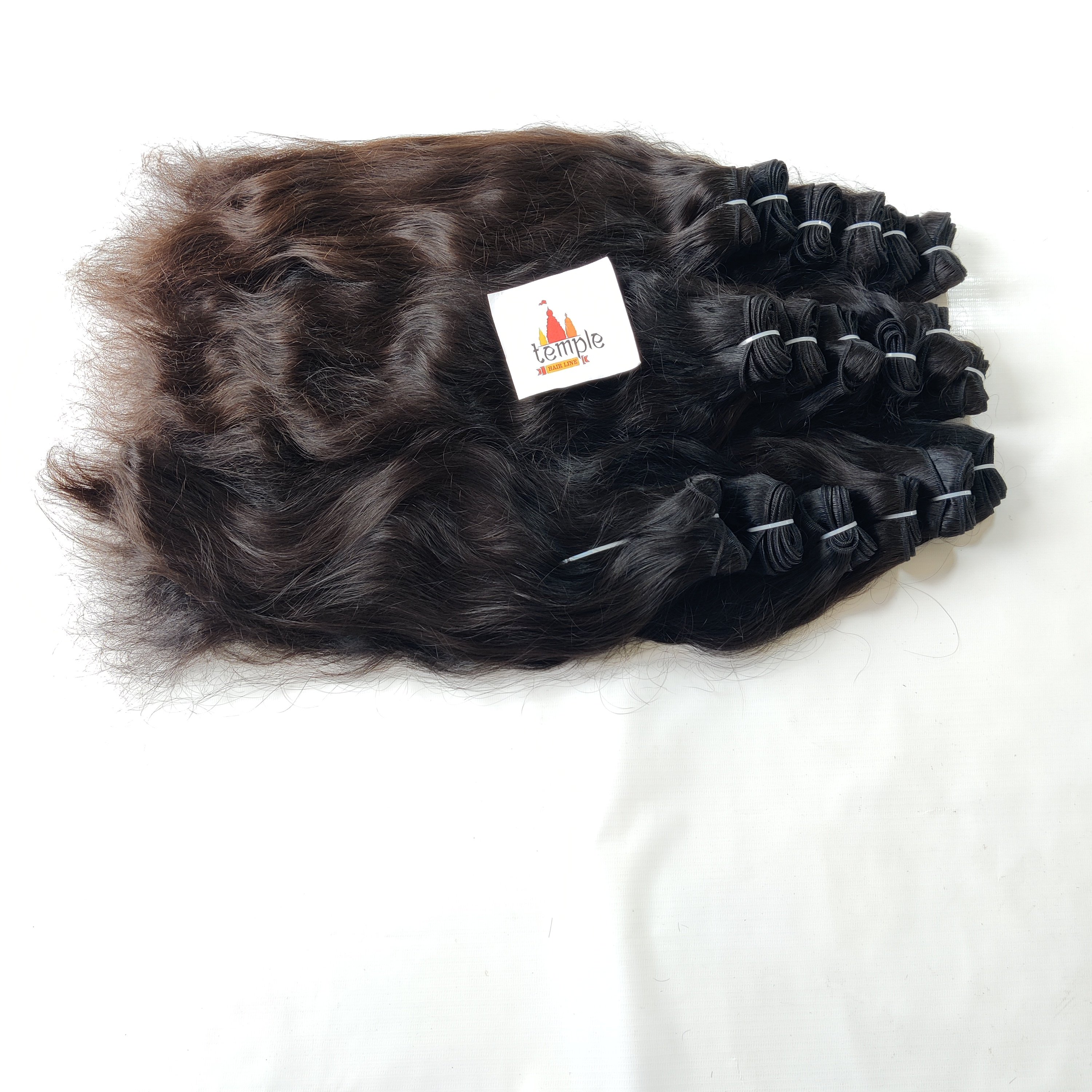Cheap Indian natural bundle machine double weft cuticle aligned unprocessed silky human hair
