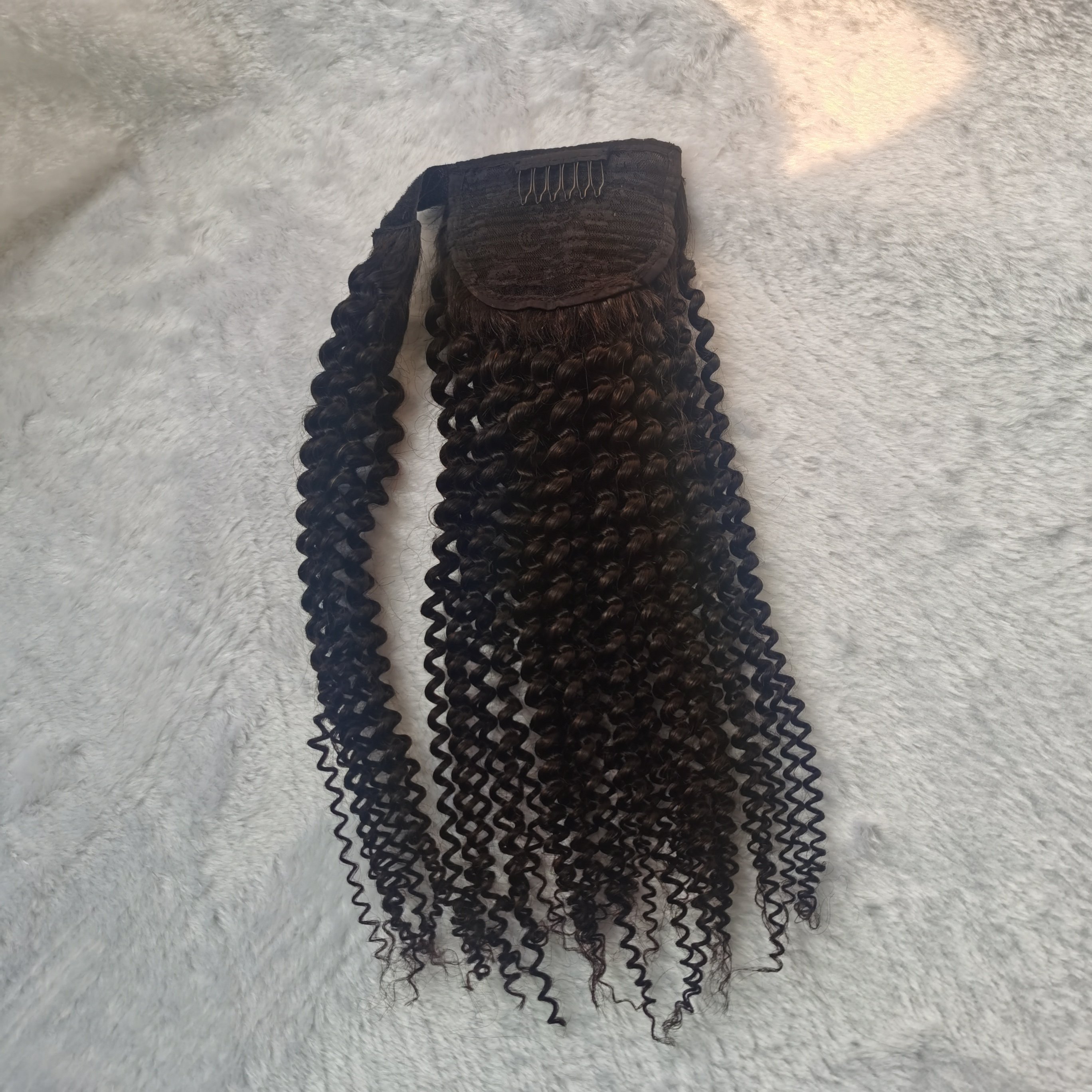 2024 Black Ponytail 18inch Indian Human Hair Extensions Afro Kinky Curly Hair Ponytails