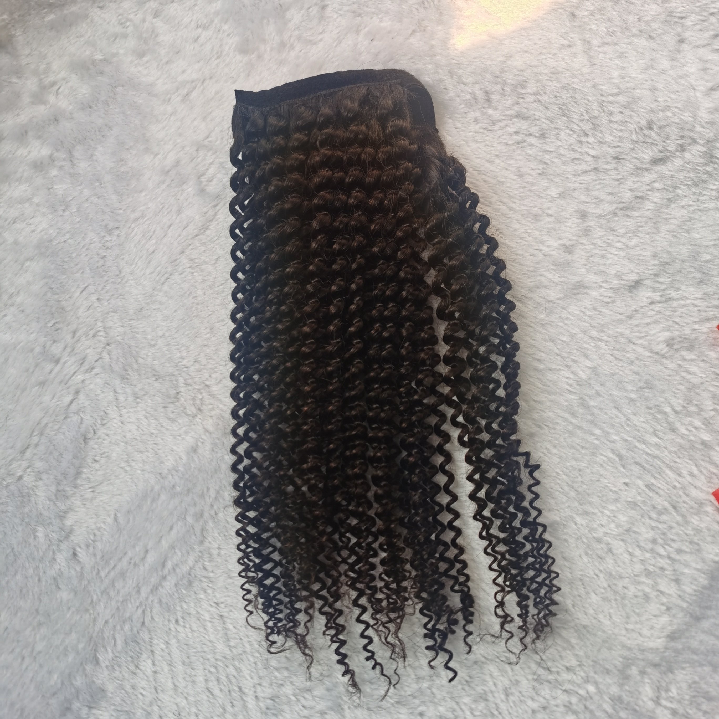 2024 Black Ponytail 18inch Indian Human Hair Extensions Afro Kinky Curly Hair Ponytails