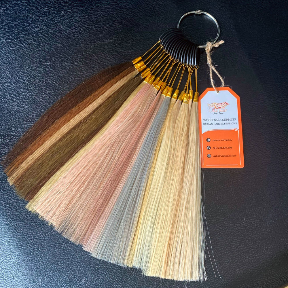 Best Price Color Ring Chart 100% Human Hair Extensions Various Customized Colors For Your Hair Salon And Businesses