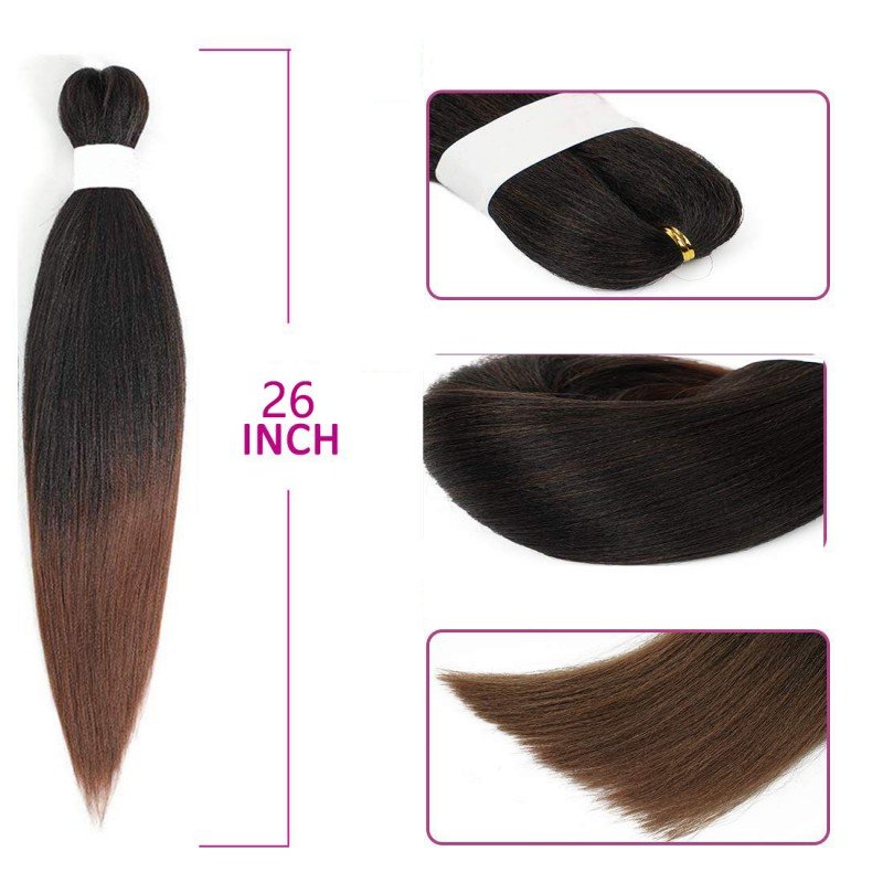 Low temperature Synthetic Yaki Bulk 26inch Prestretched Braid Hair For Crochet Hair Extension Pre stretched Braiding Hair