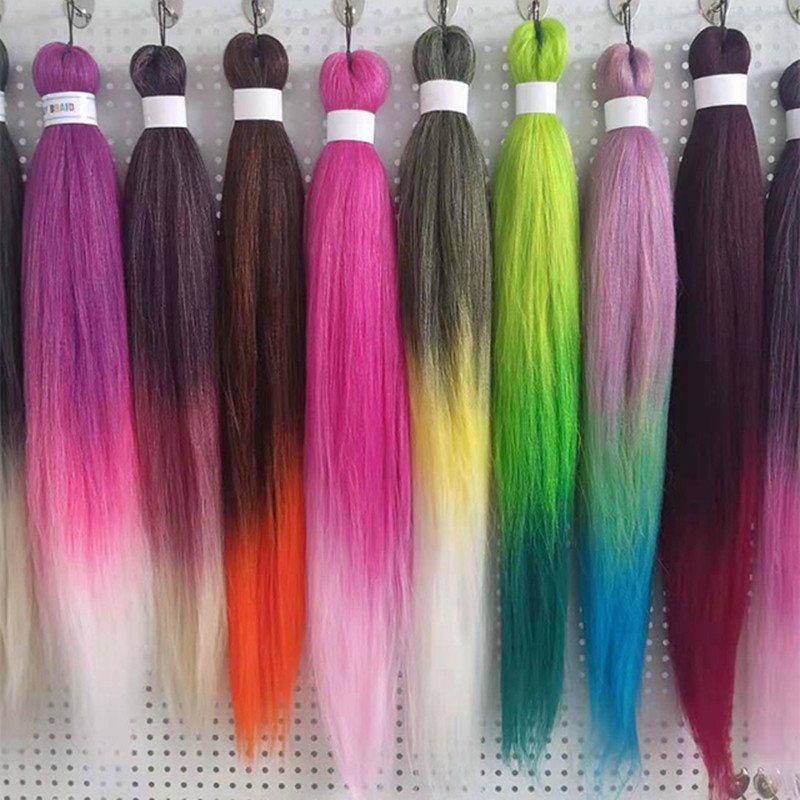 Low temperature Synthetic Yaki Bulk 26inch Prestretched Braid Hair For Crochet Hair Extension Pre stretched Braiding Hair