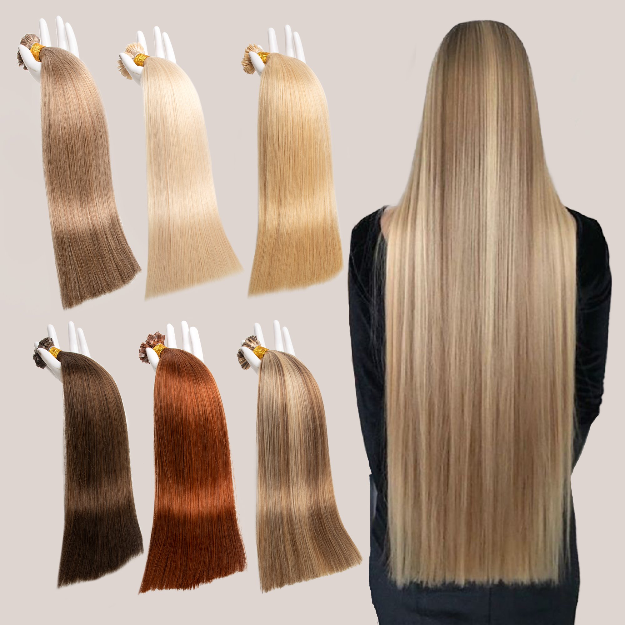 Wholesale Flat Tip Hair Extensions Pre-bonded Keratin K Tip Hair Extensions Human Hair