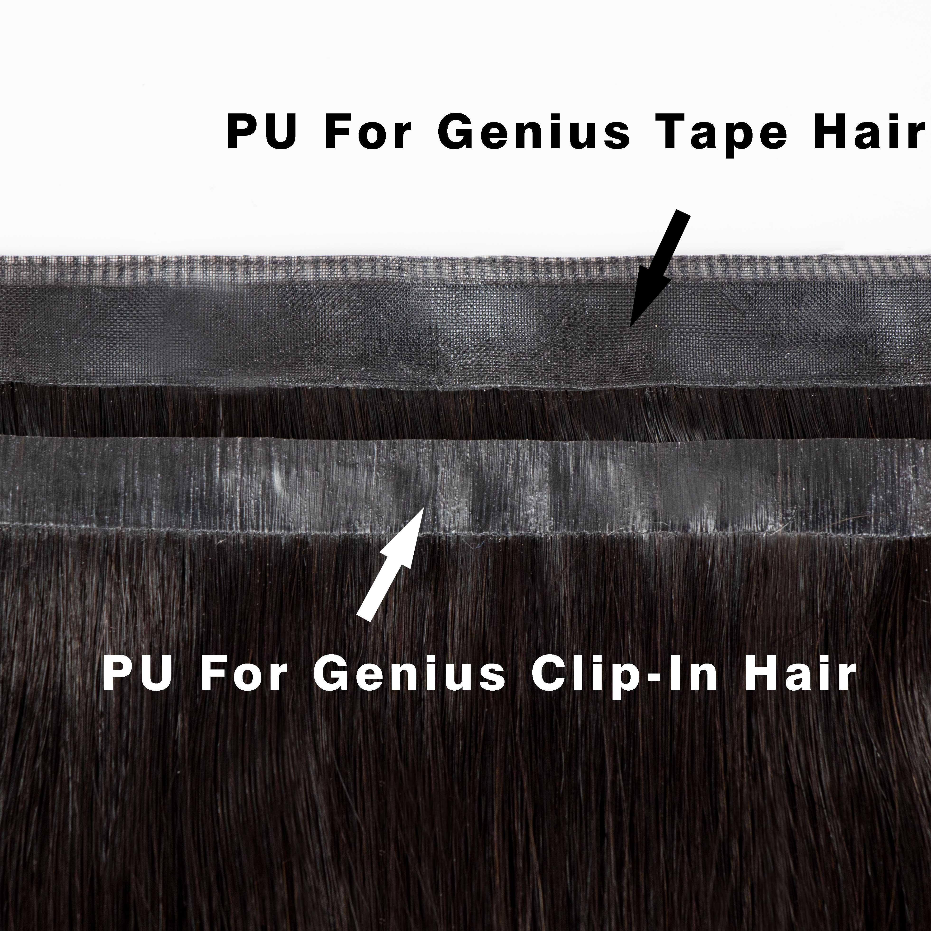 Pu Genius Weft clip in Virgin Remy Hair Double Weft Seamless Clip in Hair Extensions 100% Human Hair Clip ins