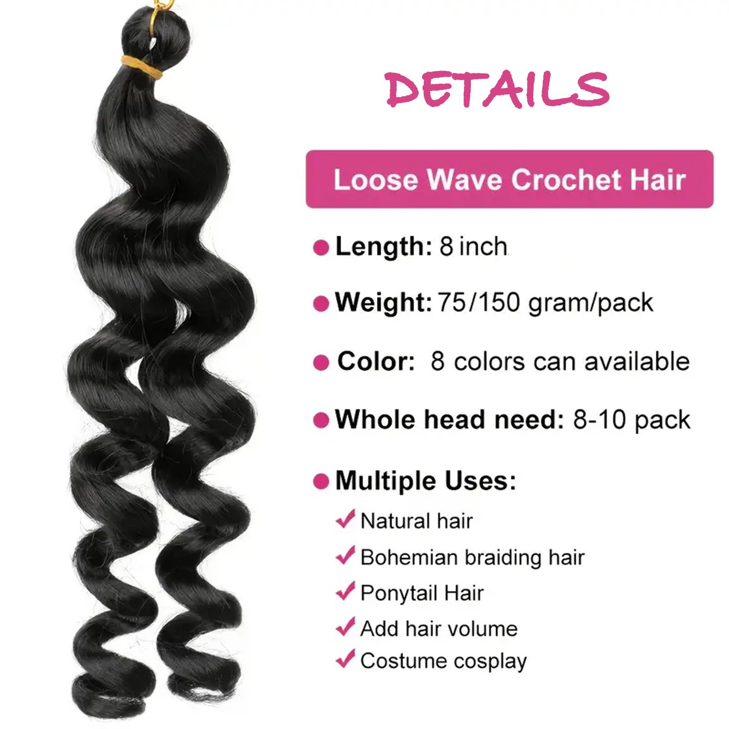 Bouncy Curly Synthetic 10 Colors Ombre Short Shoulder Length Crochet Braids Hair Extensions Loose Curls Braiding Hair