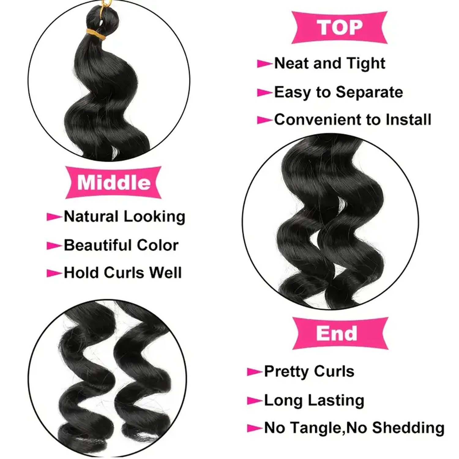 Bouncy Curly Synthetic 10 Colors Ombre Short Shoulder Length Crochet Braids Hair Extensions Loose Curls Braiding Hair