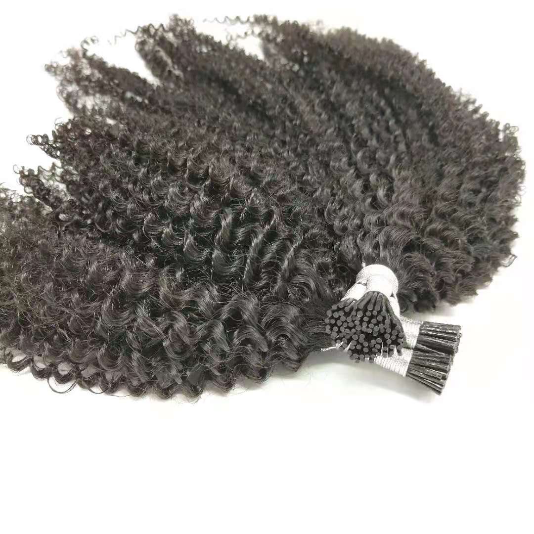 High Quality K Tip Hair Extensions 100% Vietnamese Virgin Human Hair Natural Color Stick I Tip Hair Extension Afro Curly
