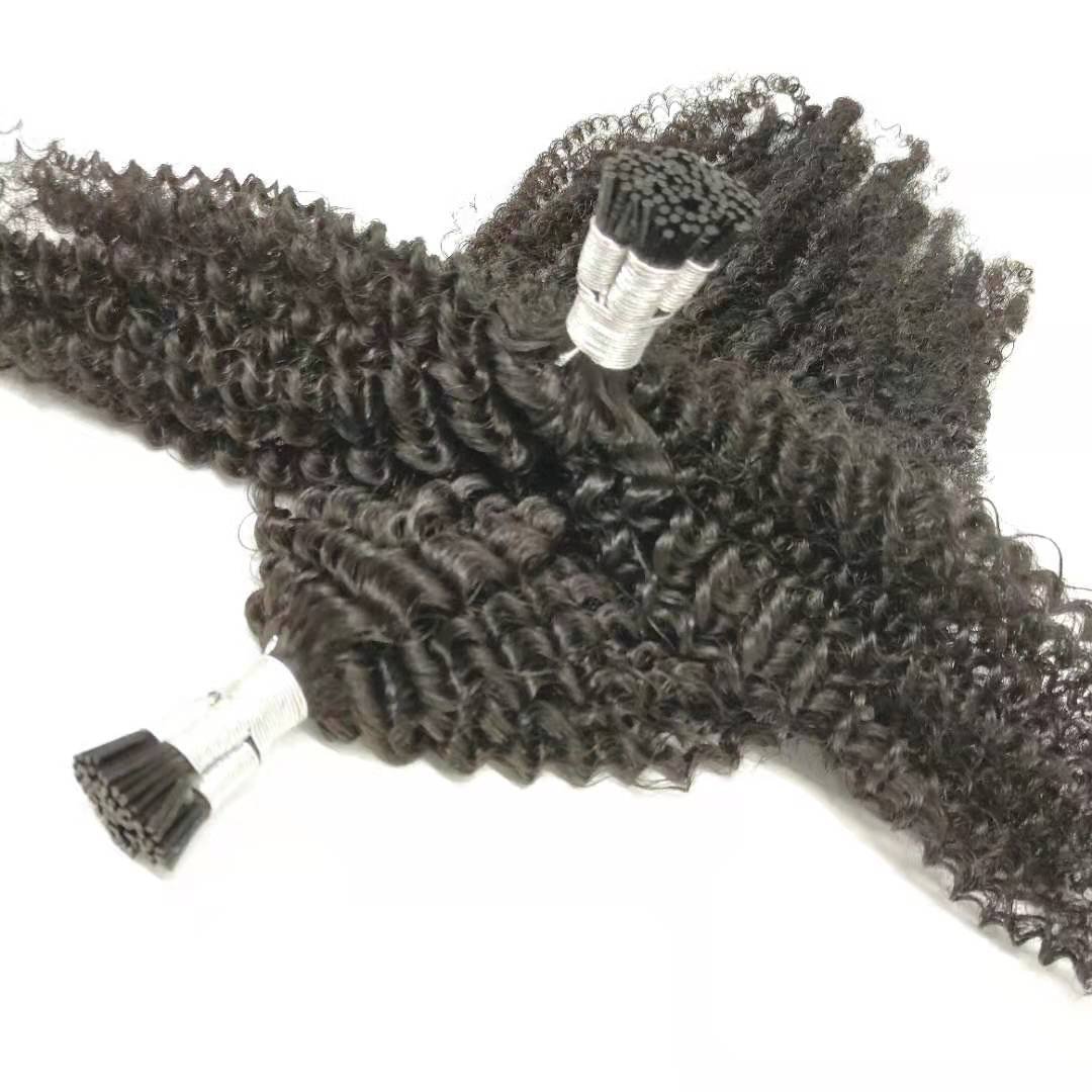 High Quality K Tip Hair Extensions 100% Vietnamese Virgin Human Hair Natural Color Stick I Tip Hair Extension Afro Curly