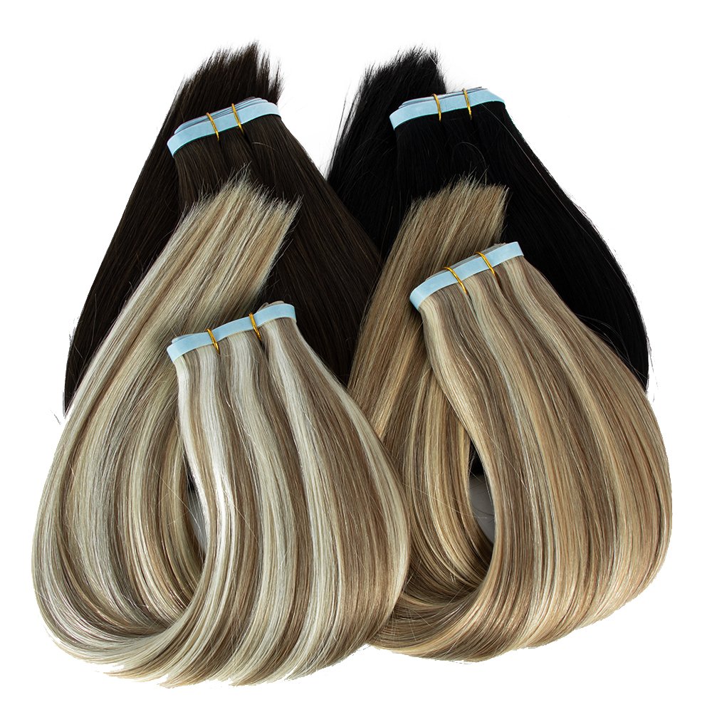 Wholesale Russian Tape-In Double Drawn Invisible Tape In Human Hair Extensions