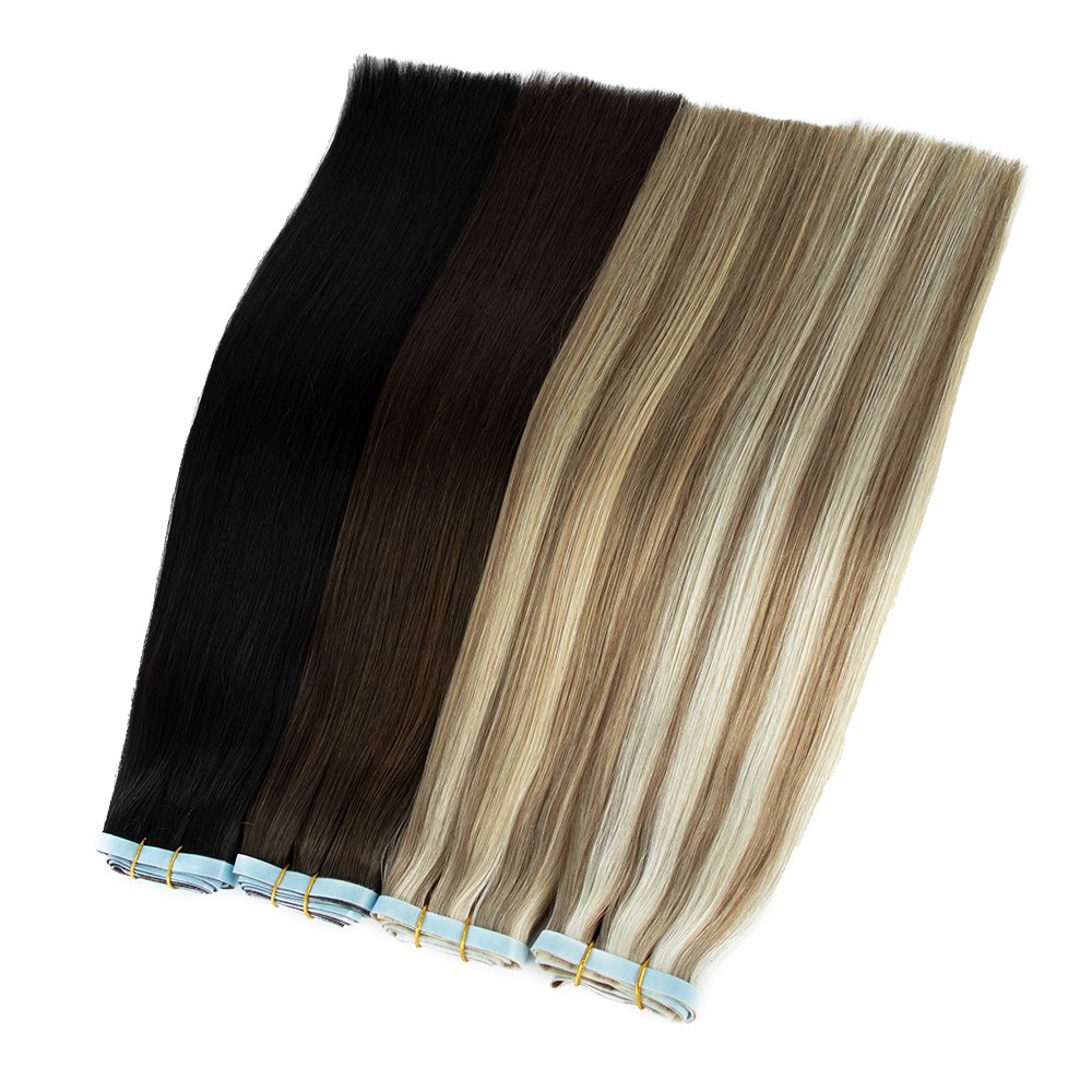 Wholesale Russian Tape-In Double Drawn Invisible Tape In Human Hair Extensions