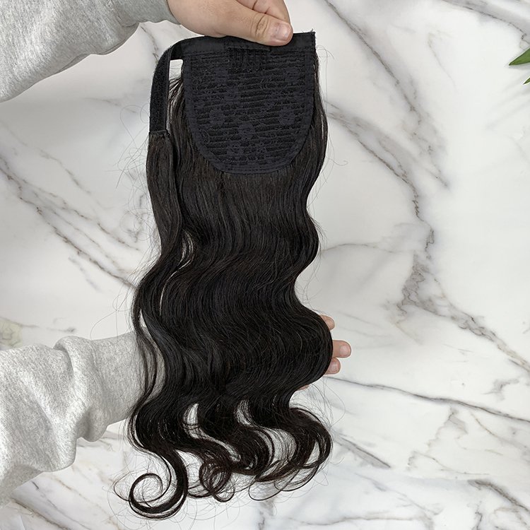 Natural Black Mink Brazilian Hair Ponytail Extensions Long Body Wave Wrap Around Human Hair Ponytails human hair extensions