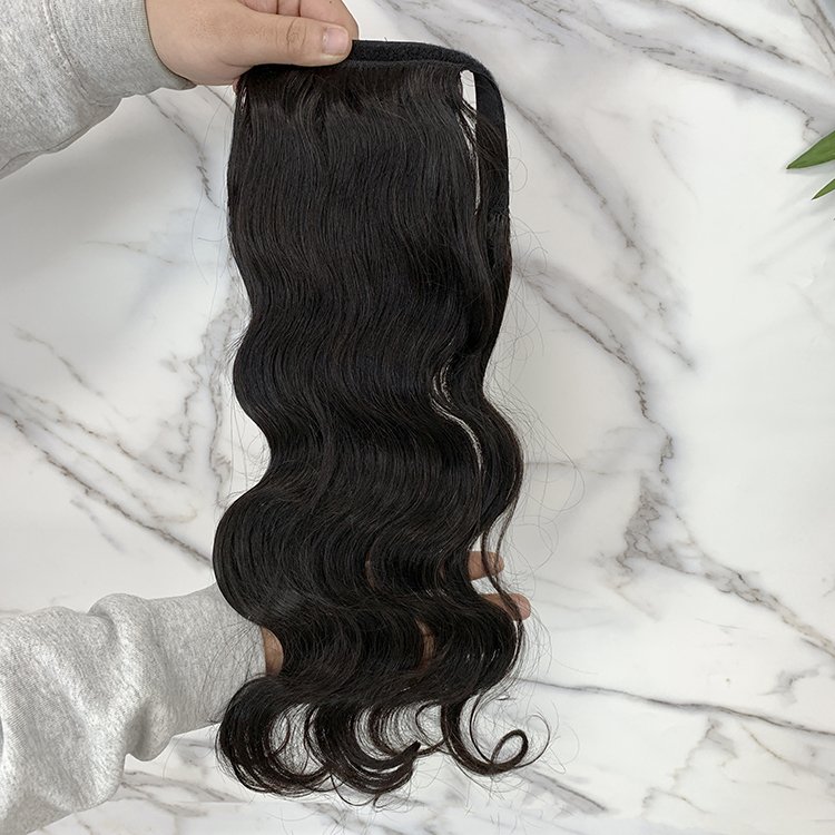 Natural Black Mink Brazilian Hair Ponytail Extensions Long Body Wave Wrap Around Human Hair Ponytails human hair extensions