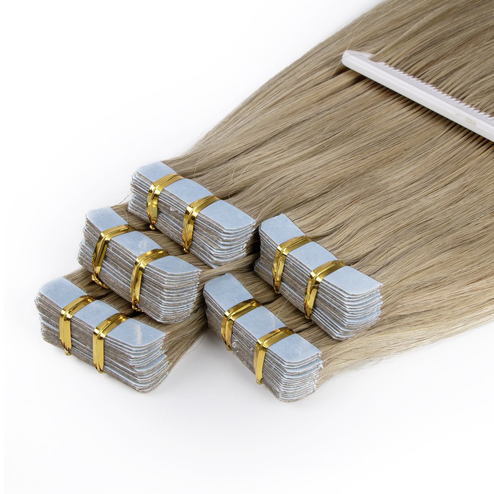 Top quality Russian Tape In Human Hair Extensions 100% raw unprocessed human tape hair