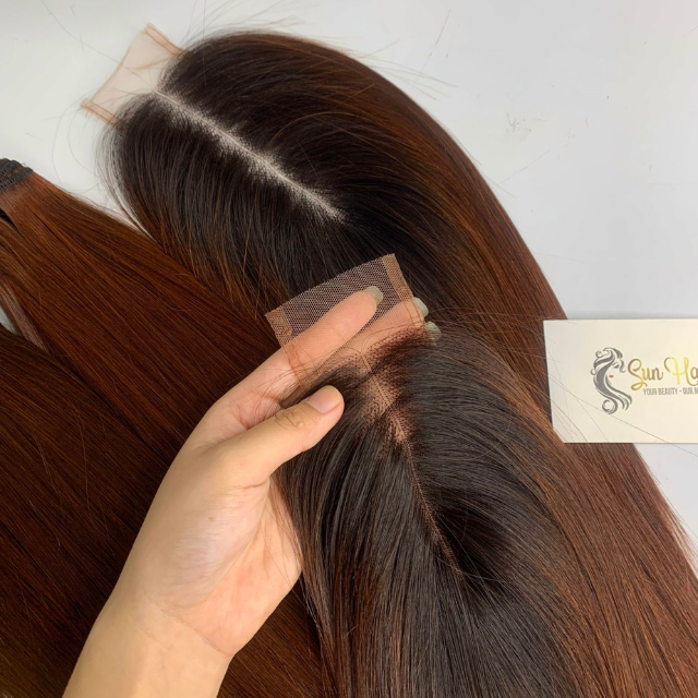 Wholesale Best Selling 2x6 HD Lace Closure Ombre Brown Color 100% Virgin Raw Vietnamese Human Hair Extensions Hot Product