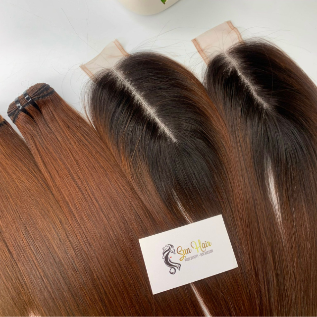 Wholesale Best Selling 2x6 HD Lace Closure Ombre Brown Color 100% Virgin Raw Vietnamese Human Hair Extensions Hot Product
