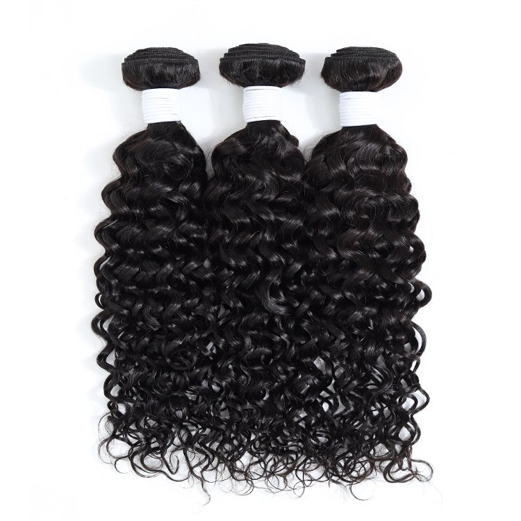Wholesale Human Hair Extensions Water Wave Indian Human Hair Bundles, Mink Cuticle Aligned Virgin Hair Bundles