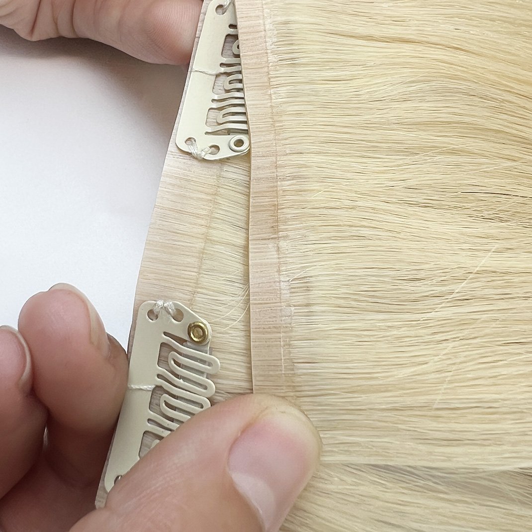 Factory Wholesale Luxury Top Quality Remy Human Hair Invisible Seamless Clip In Hair Extension 100% Human Hair